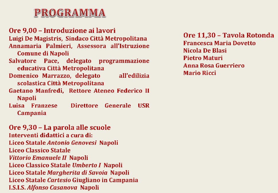 Napoli, 31 marzo 2017, Liceo Antonio Genovesi, ore 8.30 La lingua è di